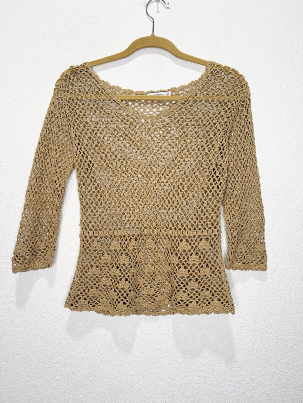 Crochet Delicate Floral Boho Peplum Layering Forrest Fairy Top